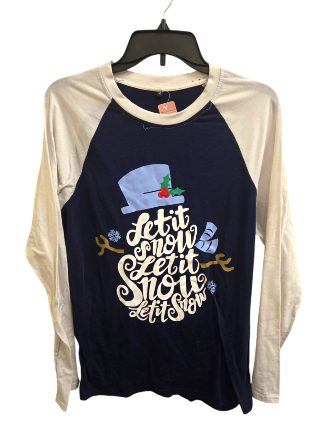 Long-Sleeve T-Shirt M Navy and White Unknown