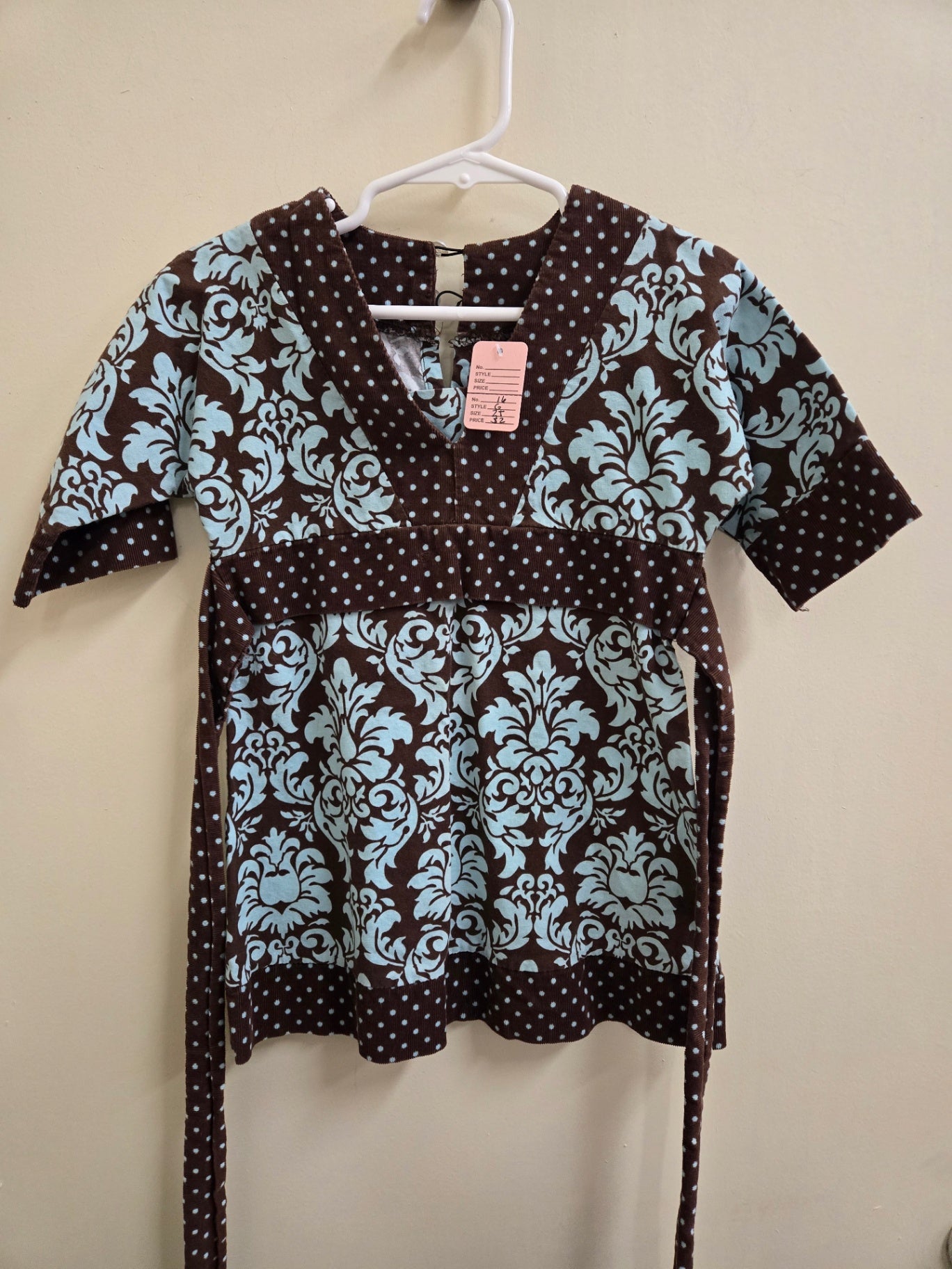 Very Good 2T Brown and Aqua Dress