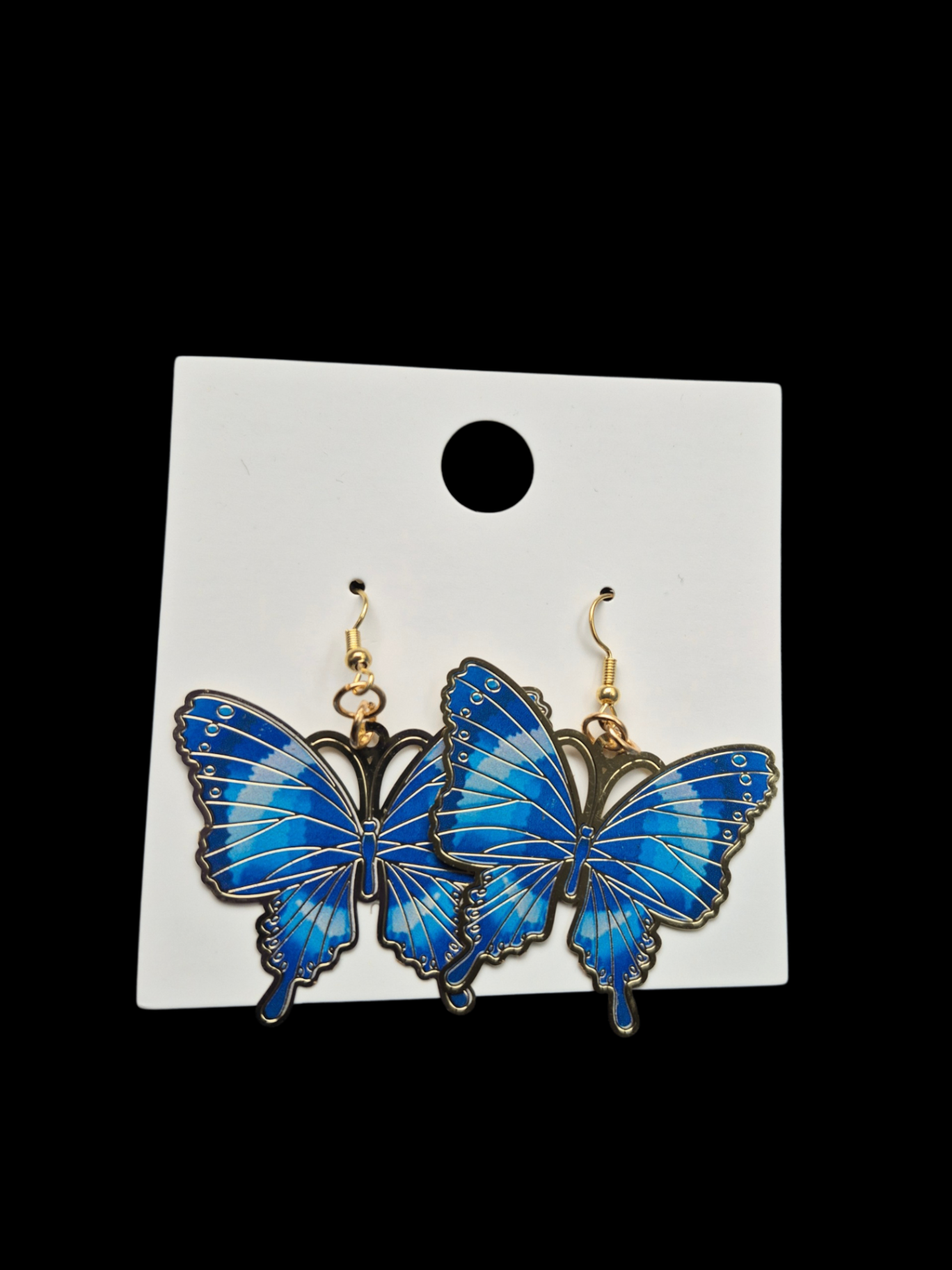 Blue butterfly earrings