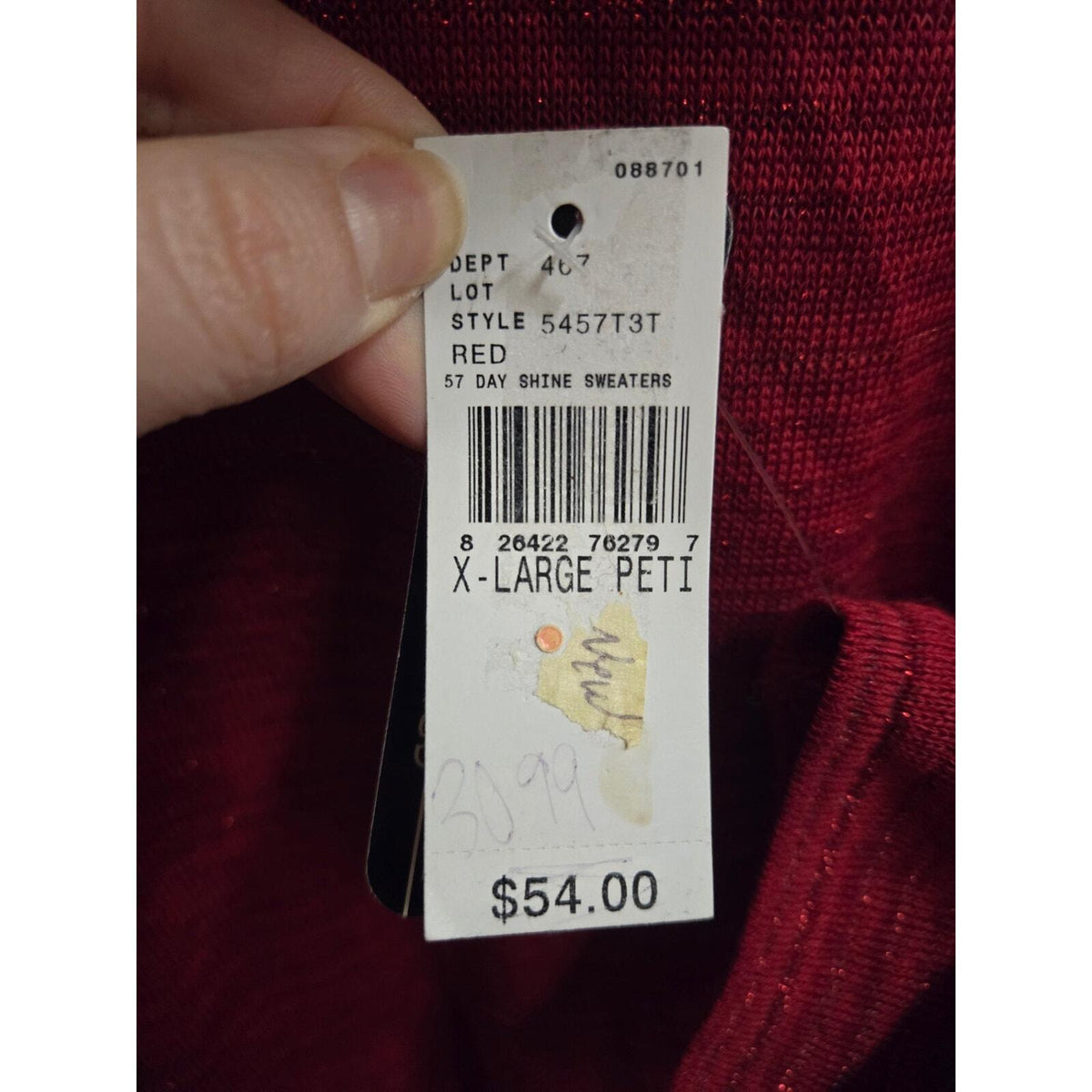 NWT XL petite Red AGB Blouse