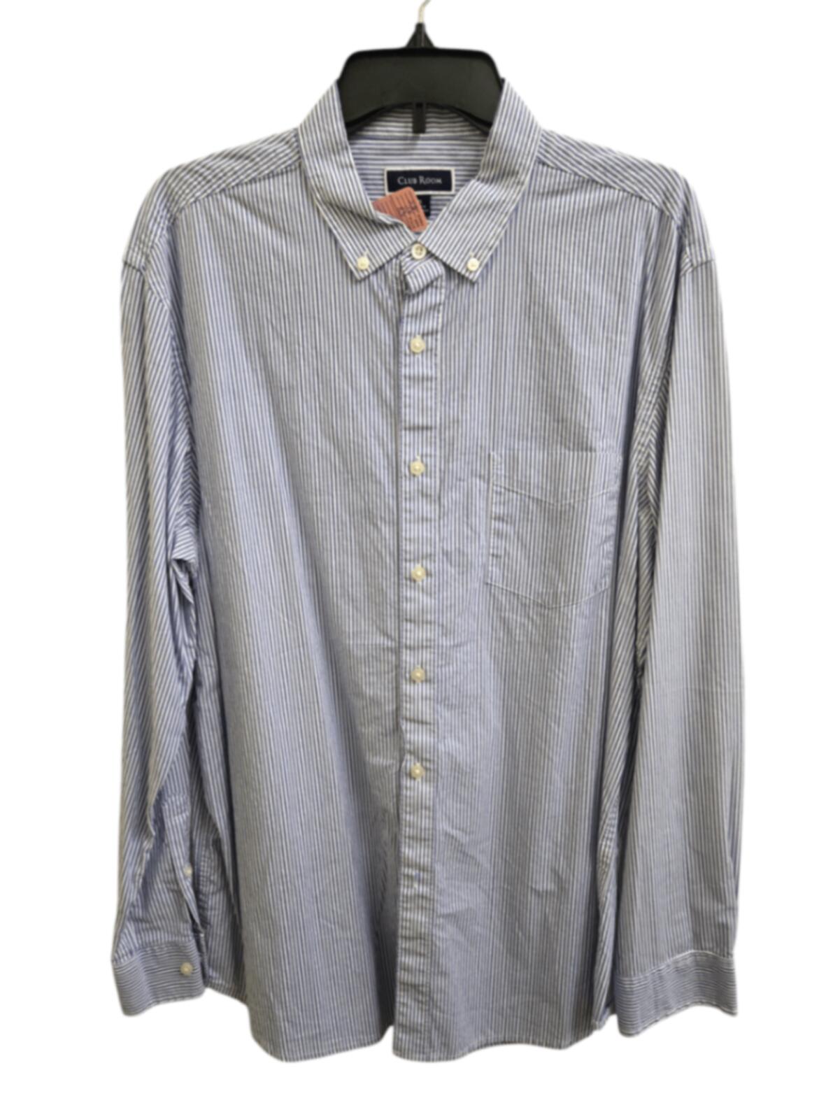 Very Good XL Blue & White Striped Club Room Button-Down Shirt