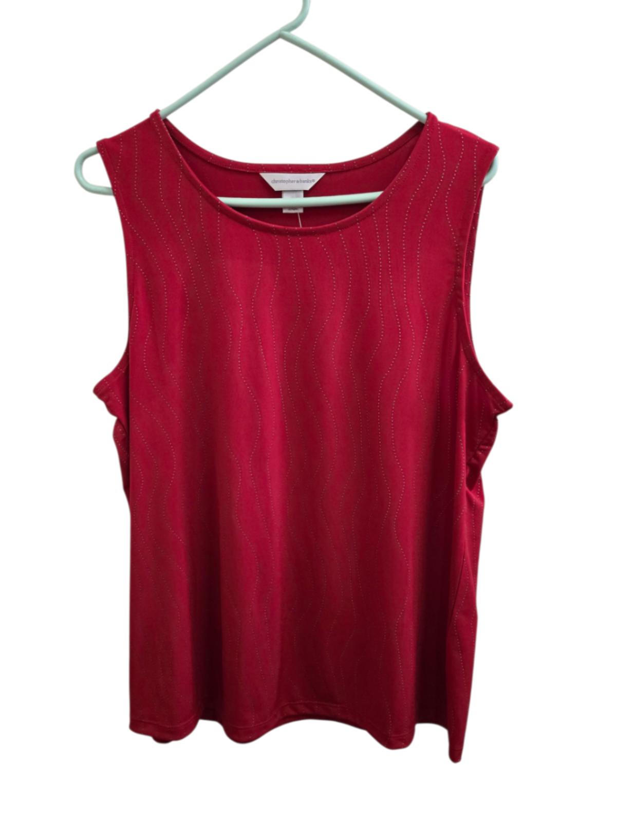 Excellent L red Christopher & Banks Tank Top