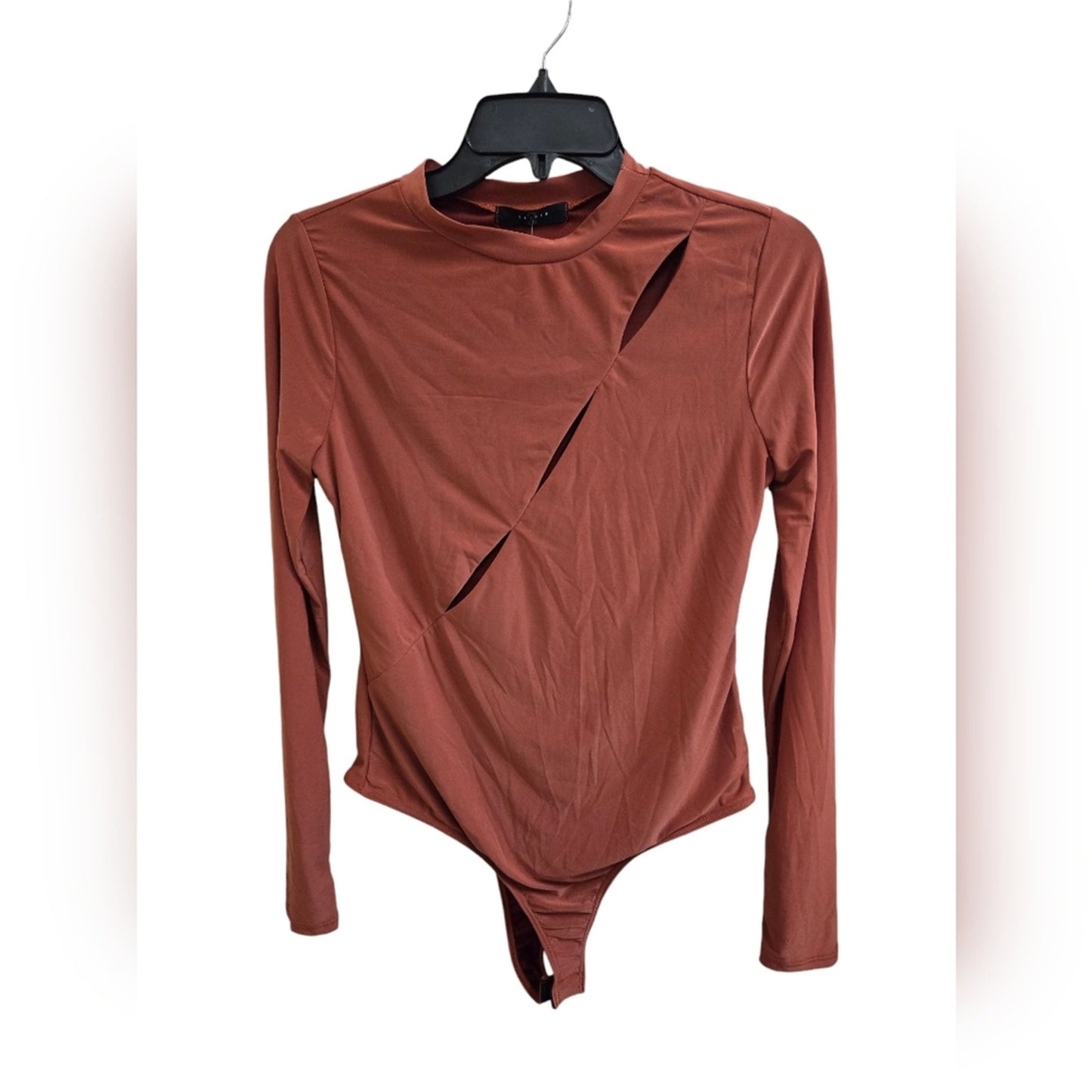 2 Saints burnt orange peekaboo bodysuit