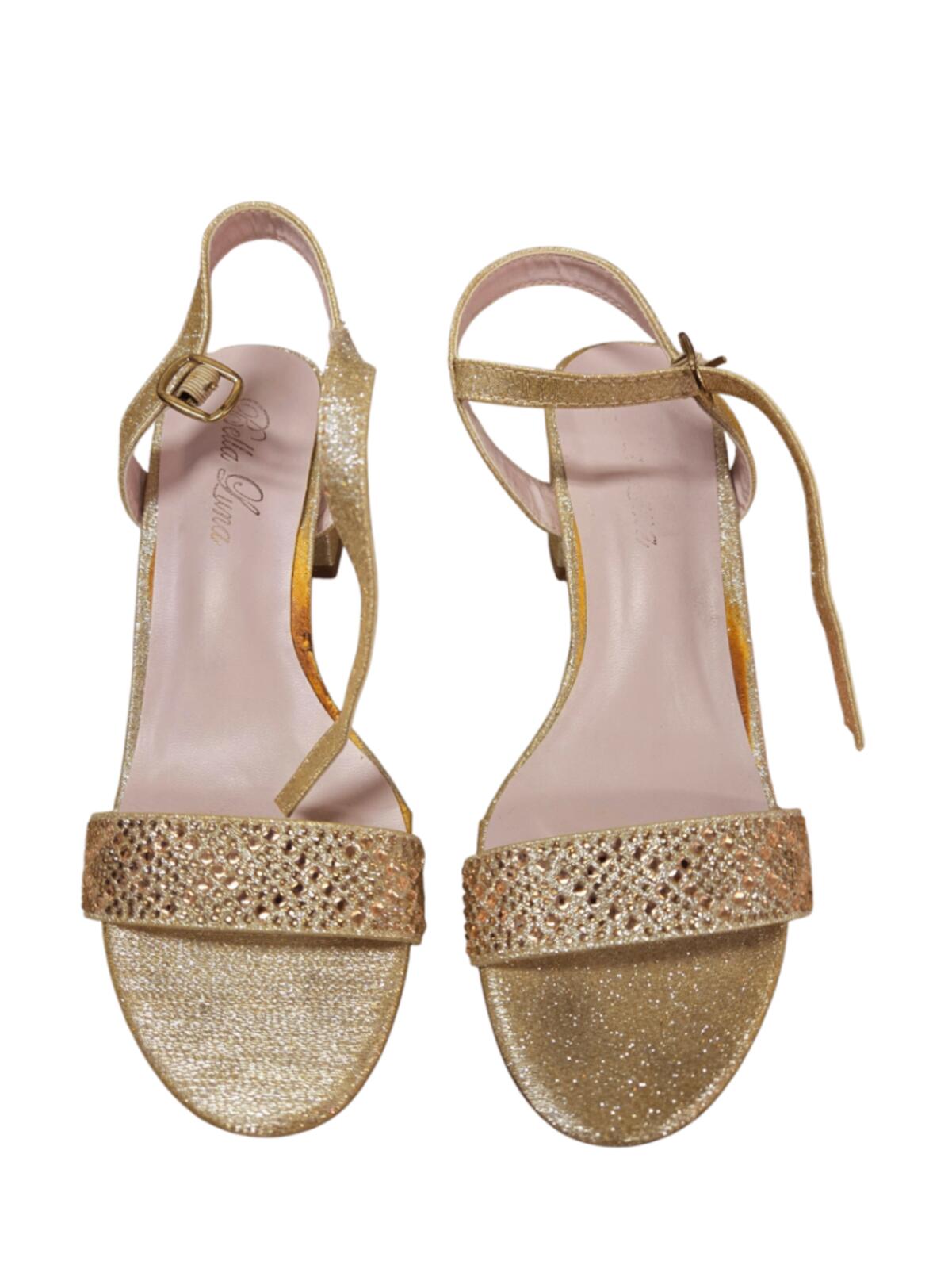 Very Good 6.5 Gold Bella Luna Shoes
