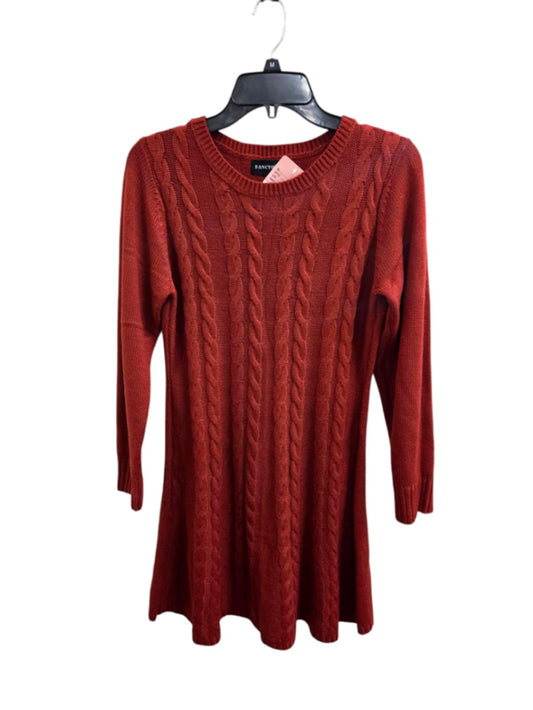 Excellent S Red FancyQube Sweater Dress