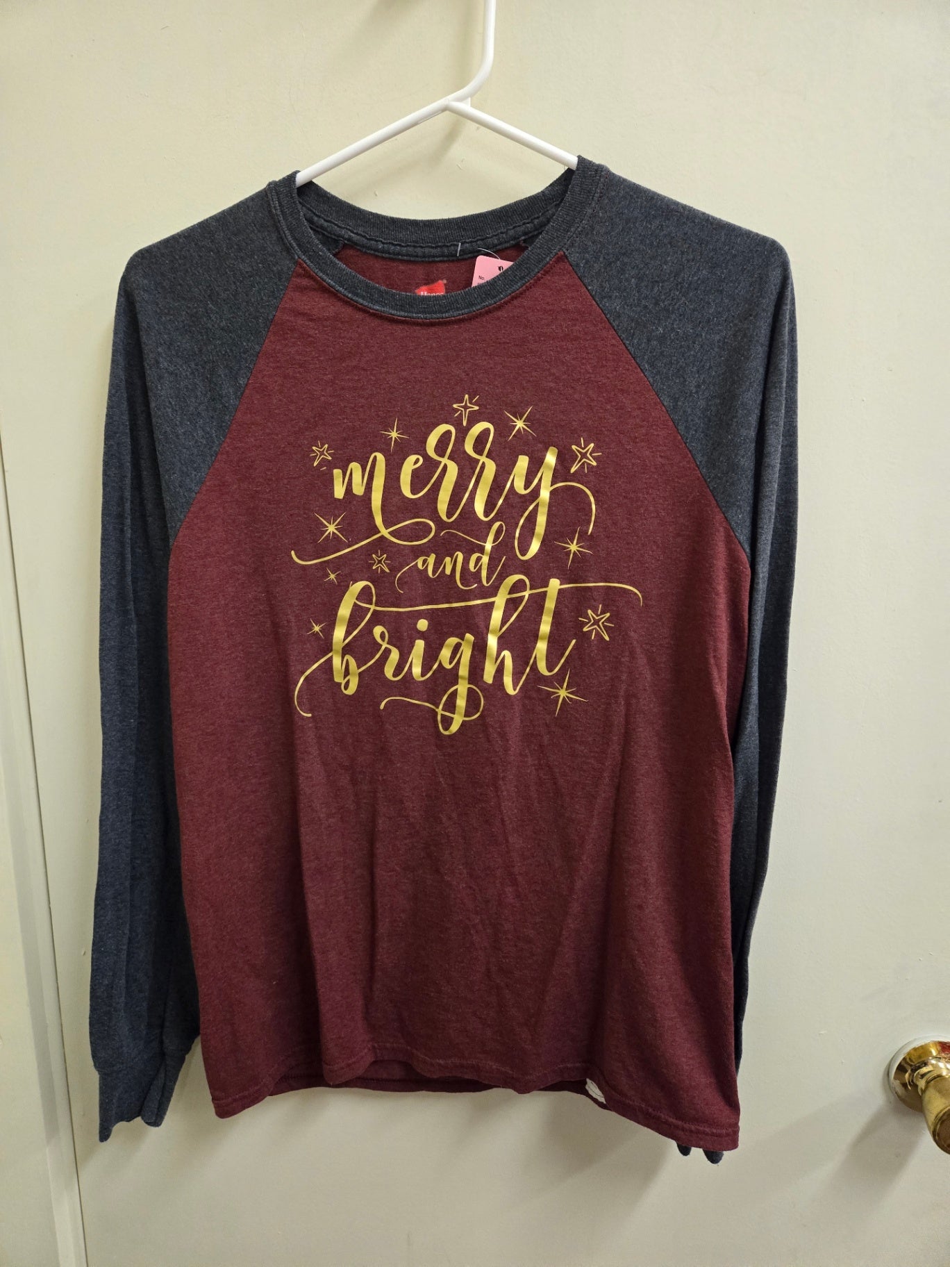 Good S Burgundy Hanes Long-Sleeve T-Shirt
