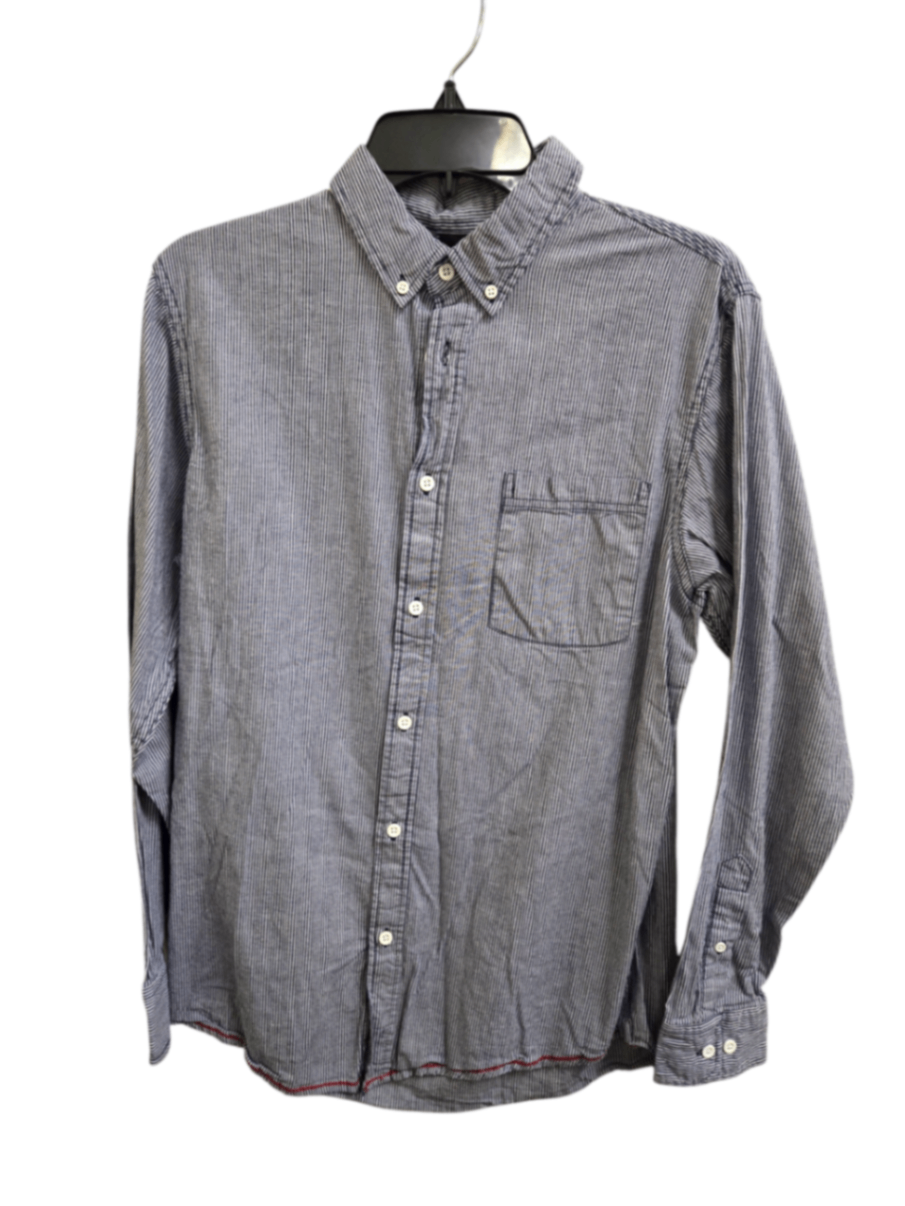 Very Good M Blue & White Striped Burnside Button-Down Shirt