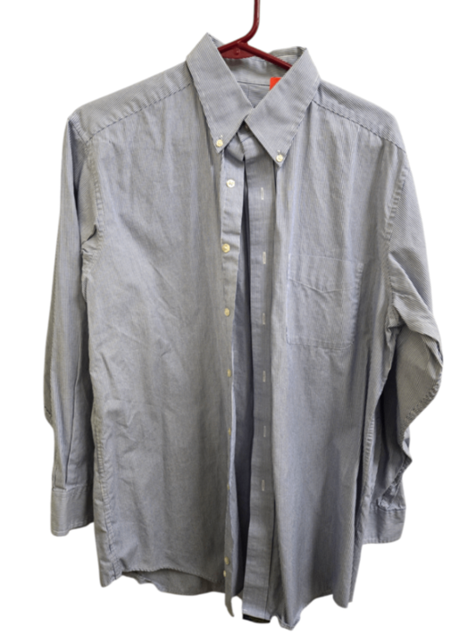 Very Good M Blue and White Striped Club Room Button-Down Shirt