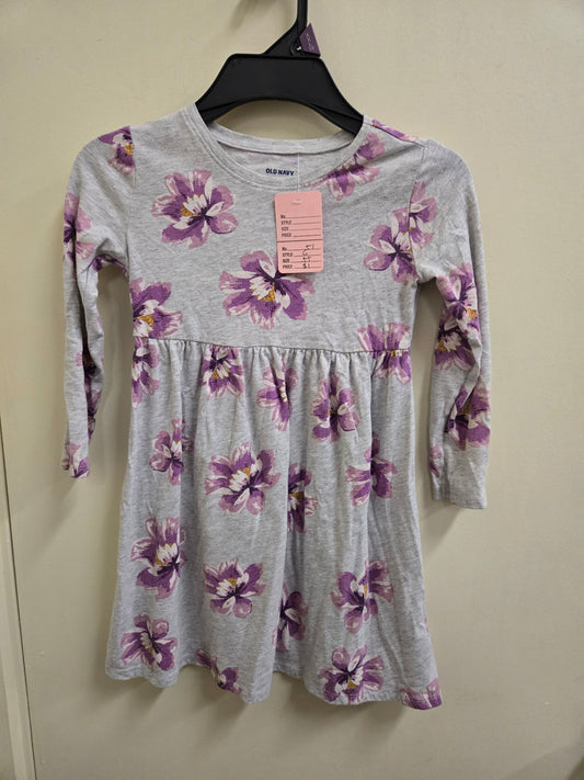 Acceptable 5T Gray floral Old Navy Dress