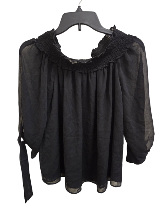 NWT S black CeCe Blouse
