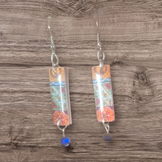 Colorful rectangle earrings 