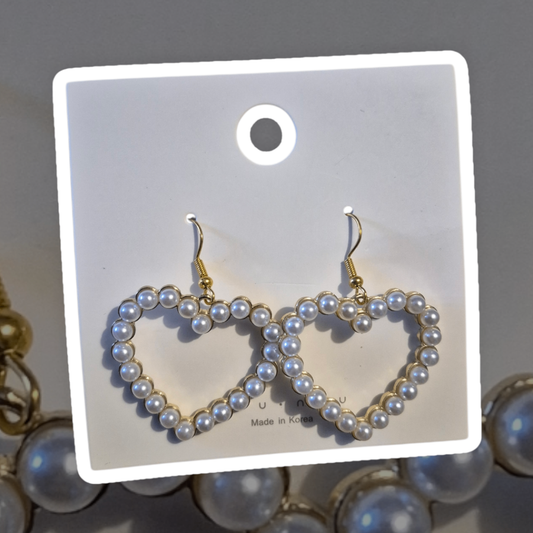 Pearl heart earrings 
