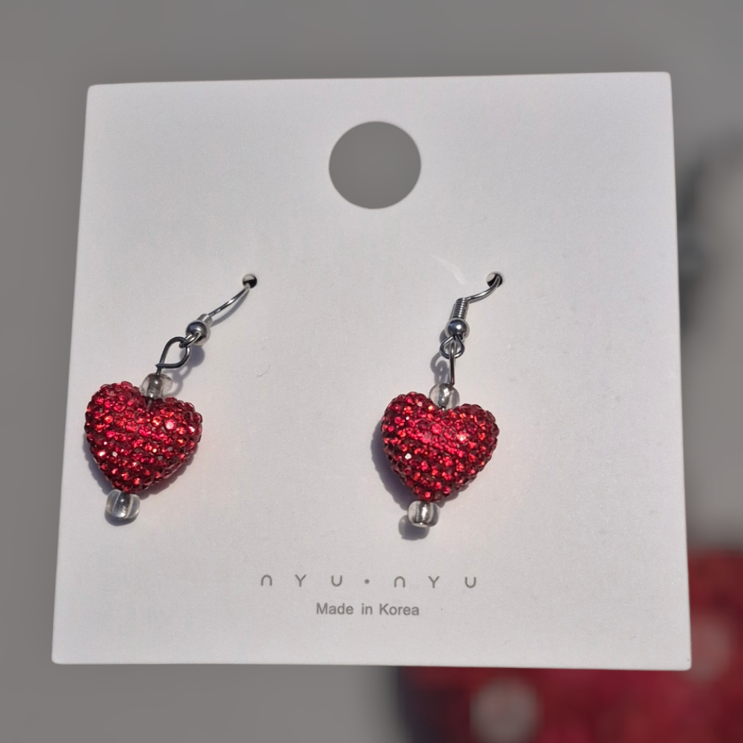 Glitter heart earrings 