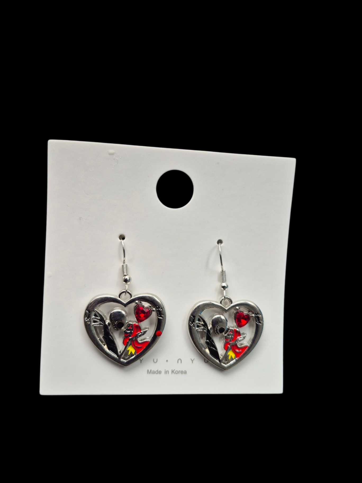 Nightmare before Christmas heart earrings 