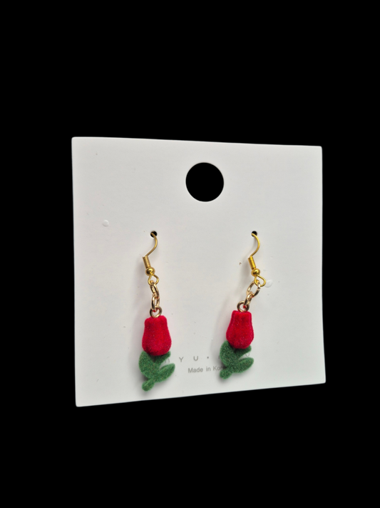 Red Tulip earrings 