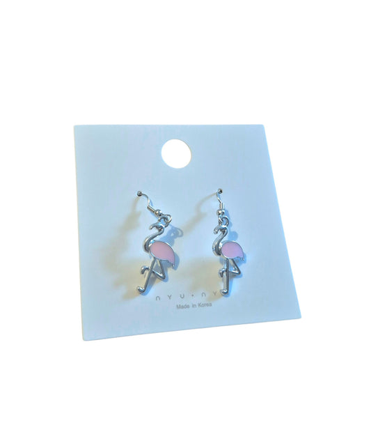 Pink flamingo earrings 