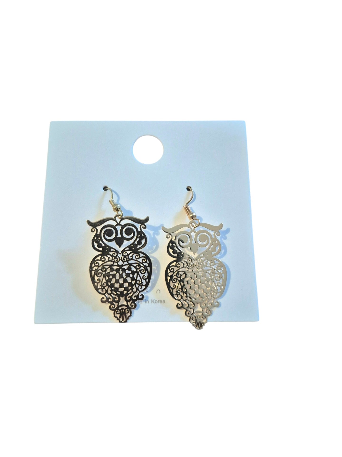 Gold owl earrings 