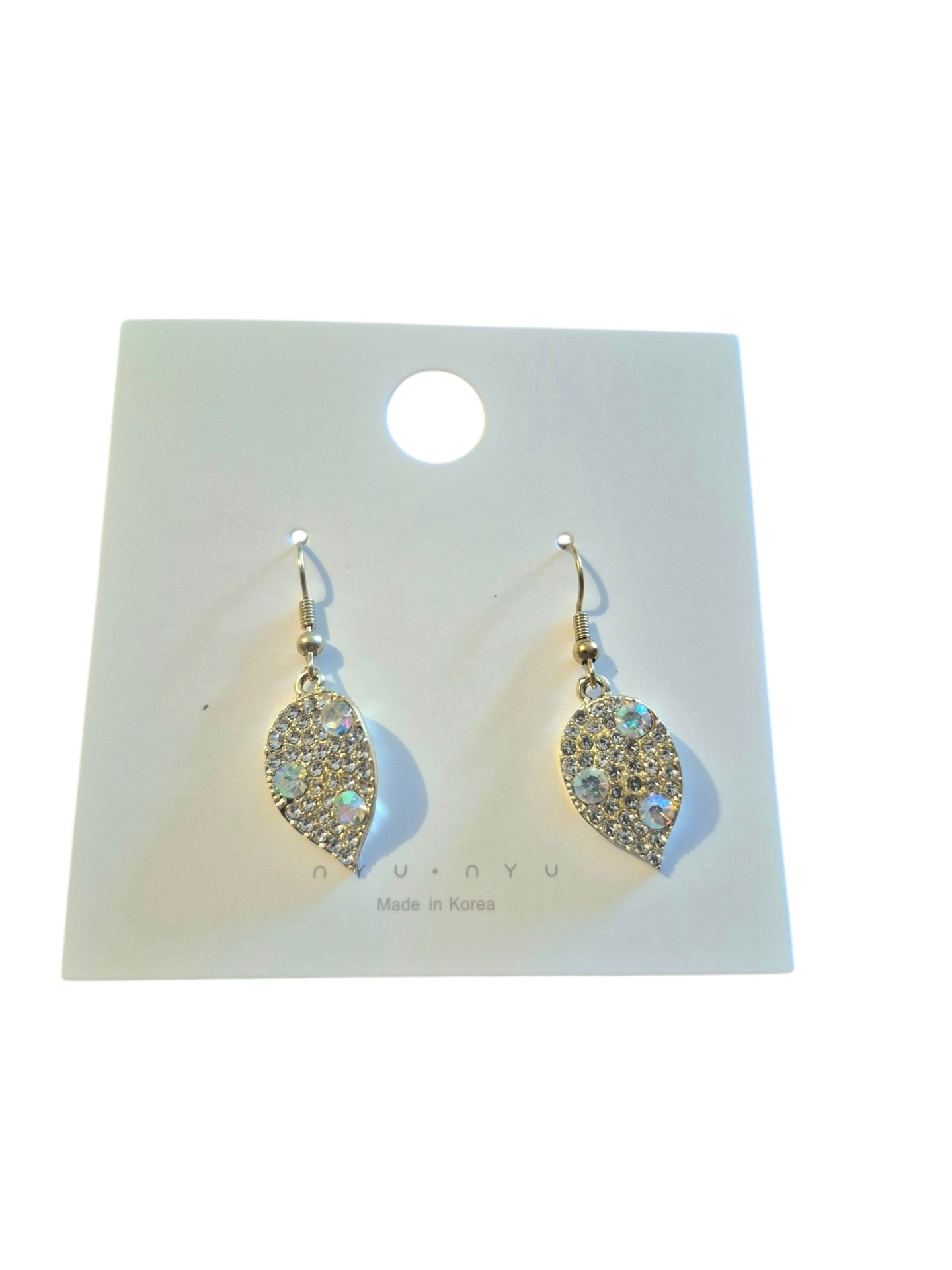 Leaf rhinestone earrings 