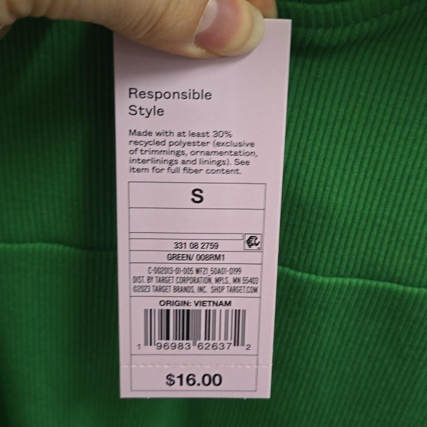 NWT women's Small green fit and flare dress.