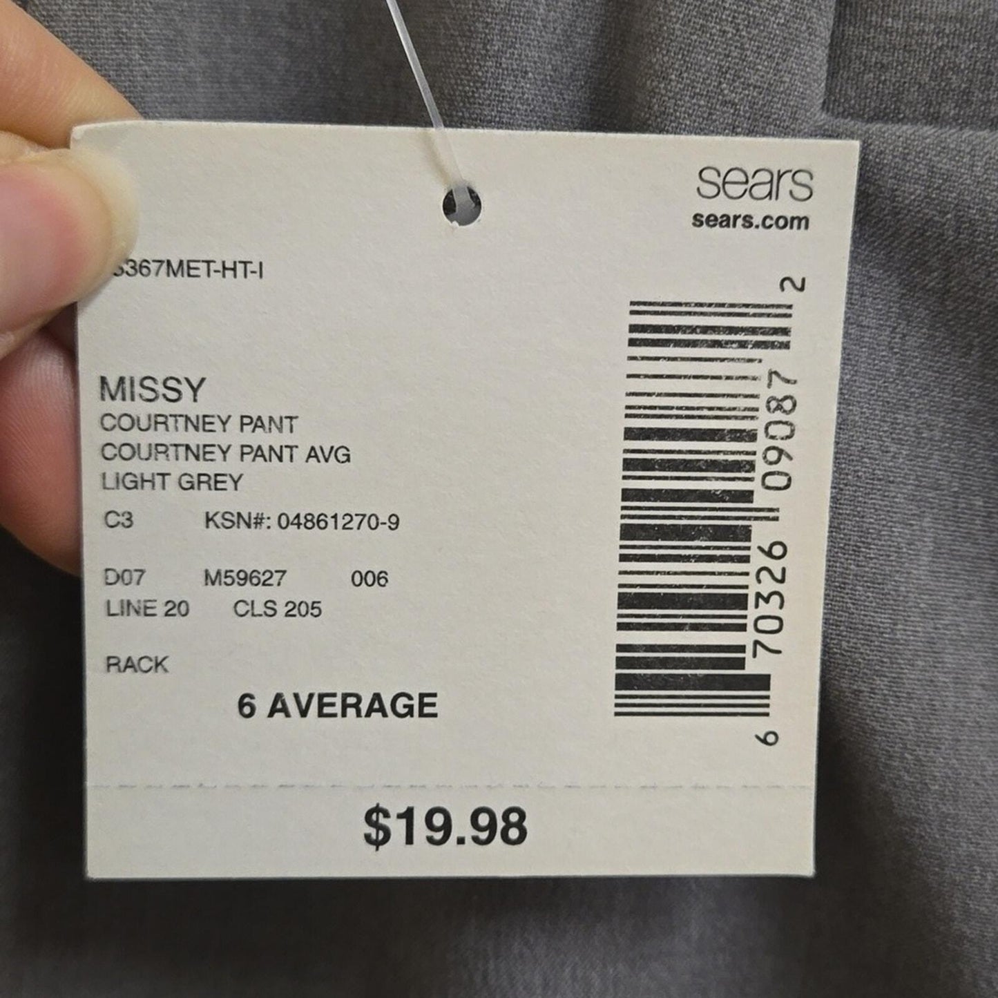 NWT 6 Gray Metaphor Pants