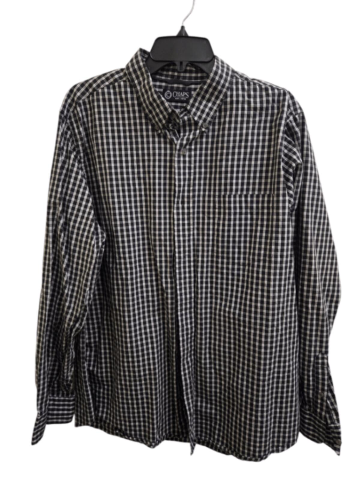 Very Good L Black plaid Chaps Button-Down Shirt
