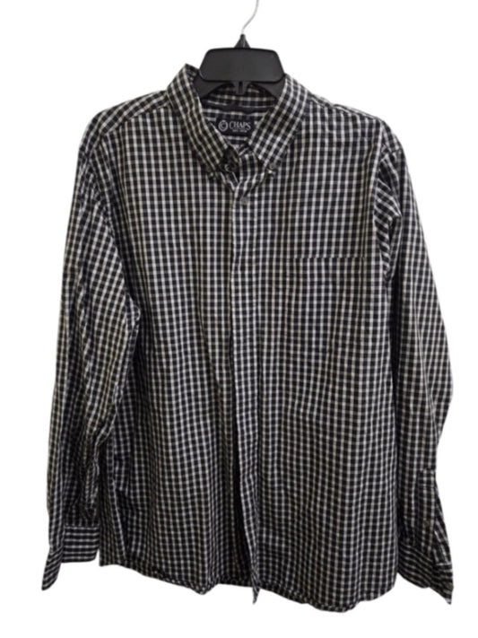 Very Good L Black plaid Chaps Button-Down Shirt
