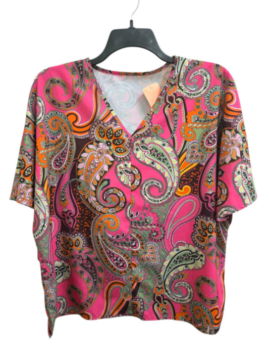 NWOT 2XL pink paisely blouse