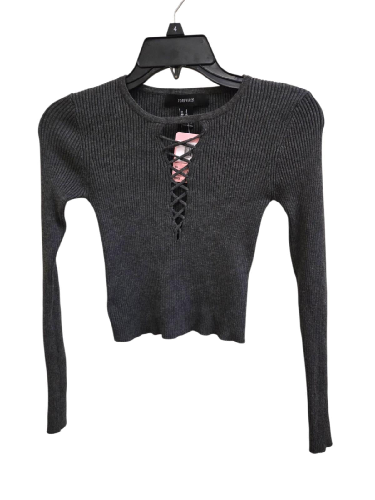 Very Good S gray Forever 21 cropped shirt