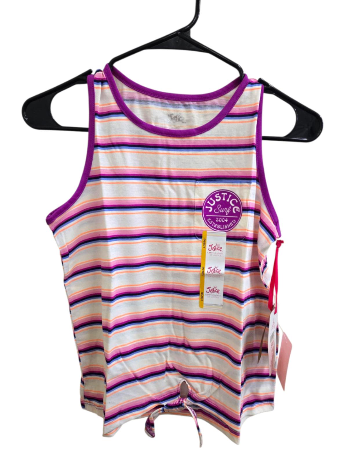 NWT girls 12/14 striped Justice Tank Top